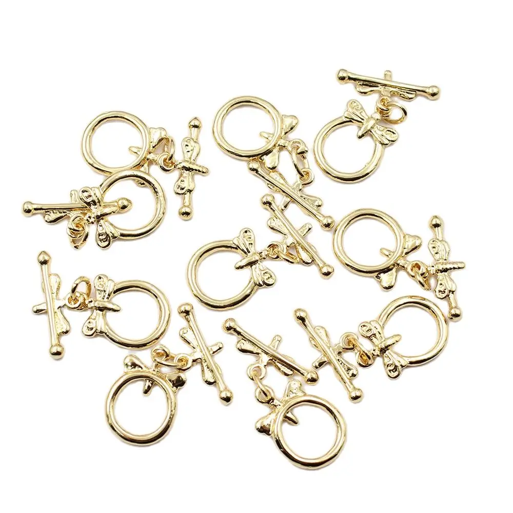 

APDGG 10 шт. круглые стрекозы насекомое медное позолоченное OT застежки для жемчужного браслета ожерелья Сделай Сам аксессуары для рукоделия