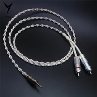 2 rca to 3 5mm stereo plug hi end hifi ofc pure copper headphone earphone extension audio wire cord aux cable cables