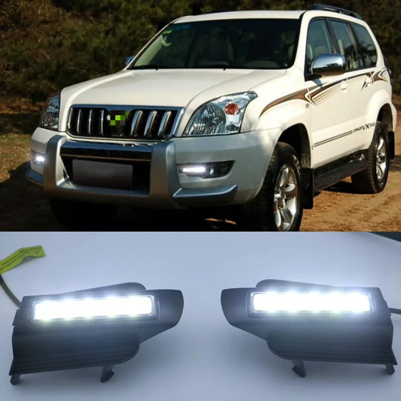 2 шт. светодиодный ные ДХО для Toyota Land Cruiser Prado 120 GRJ120 TRJ120 FJ120 LC120 2002 ~ 2010 дневные