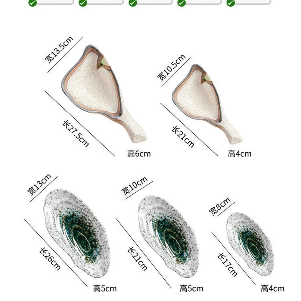 

Shell Shape Ceramic Tableware Sushi Dishes Sashimi Snacks Plate Creative Oyster Shell Dish Restaurant