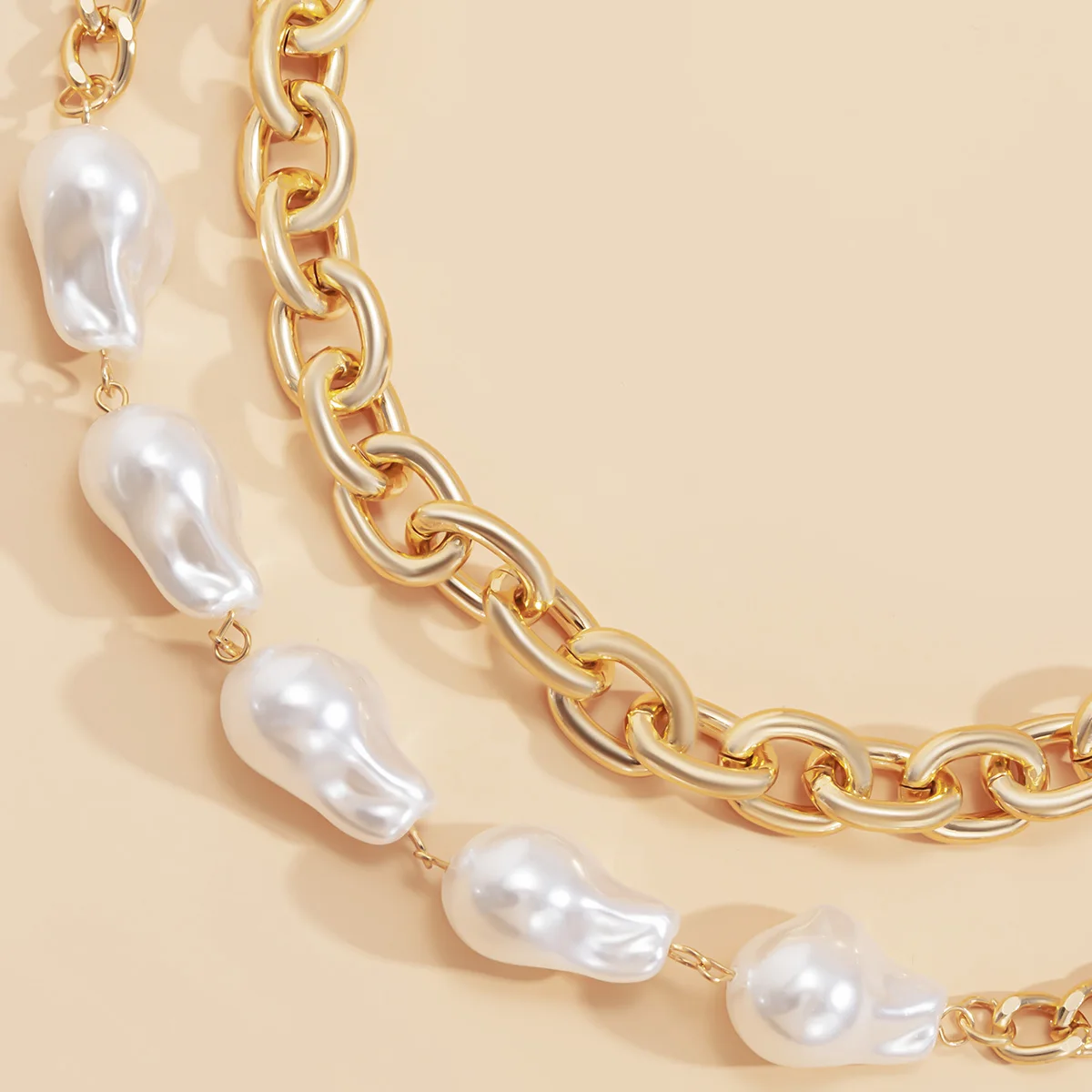 Женский чокер из искусственного жемчуга Goth толстая цепочка на шею в стиле K-POP