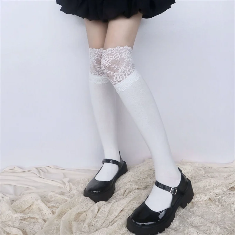 

Японский Летние Сапоги выше колена, без шнуровки, на тонком носки осень-зима, с высоким голенищем, женские хлопковые носки сексуальное круже...