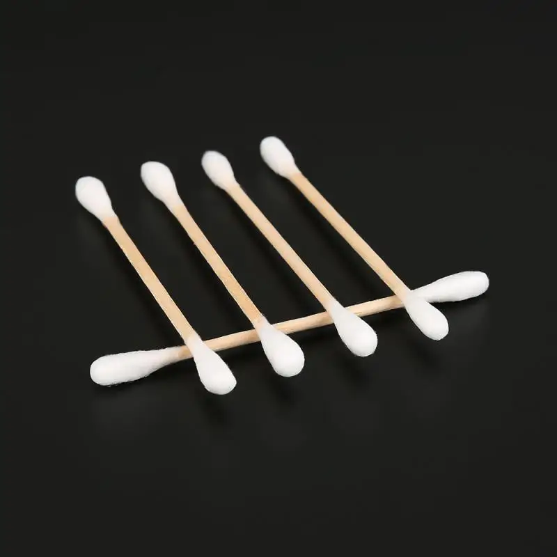 

100pcs/set Soft Bamboo Cotton Buds Cotton Swabs Tips Ear Cleaning Wood Sticks Comfortable Cotton Swabs For Baby And Mom Care