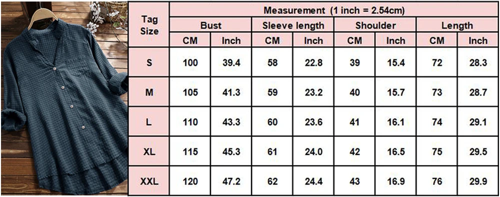 

Women Crop Top Ladies Shirts Retro V Neck Long Sleeve Casual Baggy Tops Blouse Plus Size Button Pocket V Neck Plaid S-2XL