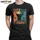 Catzilla котенок Любовник футболка для мужчин Awesome брендовая хлопковая Футболка с круглым вырезом, футболки с коротким рукавом размера плюс, одежда