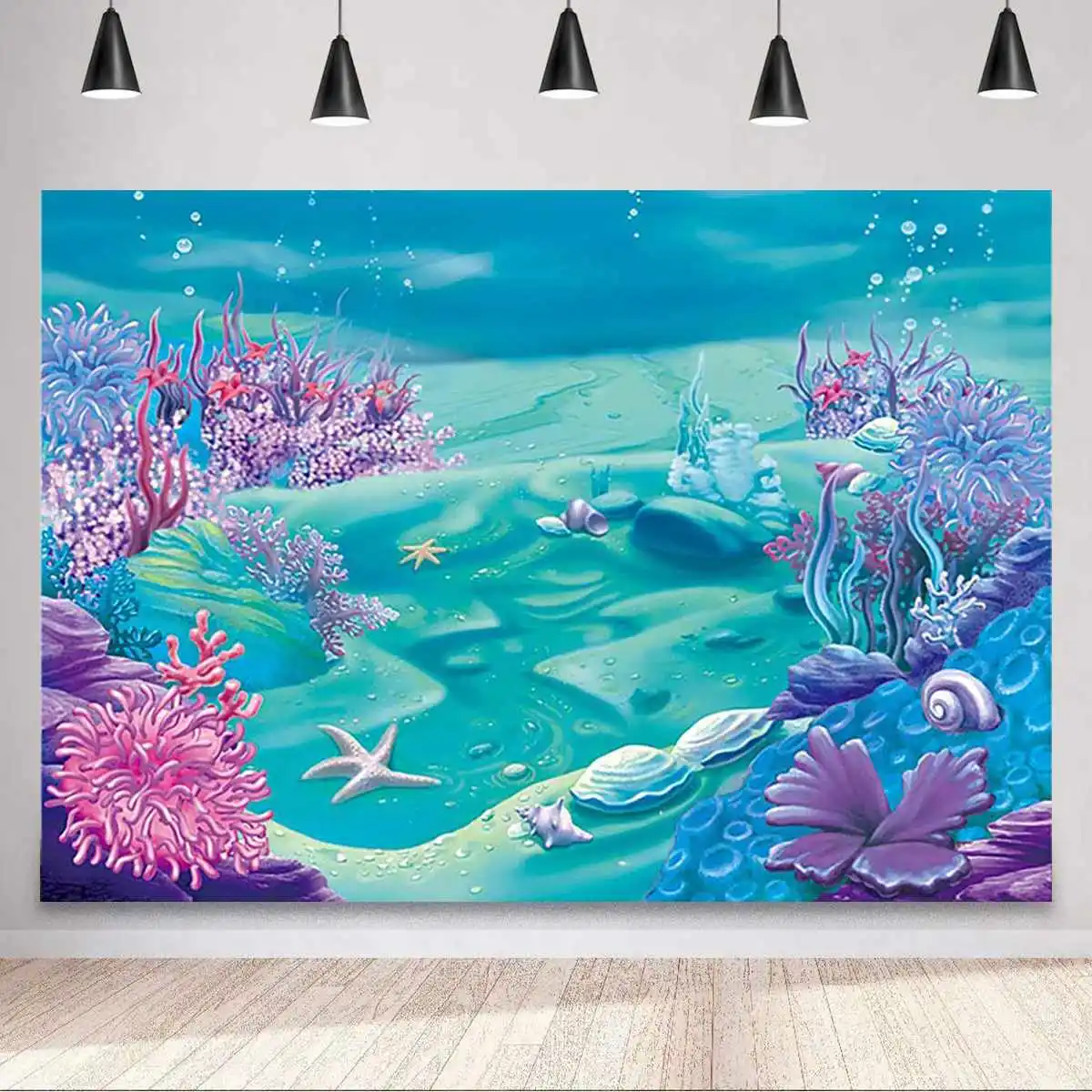 

Фон для фотосъемки на день рождения с изображением морского кораллового замка пузырьков русалки для детской вечеринки фоны для фотосъемки ...
