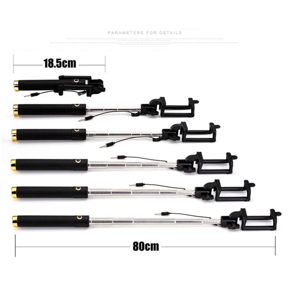 Новая раздвижная Складная Проводная селфи палка для смартфона монопод Samsung Galaxy S9