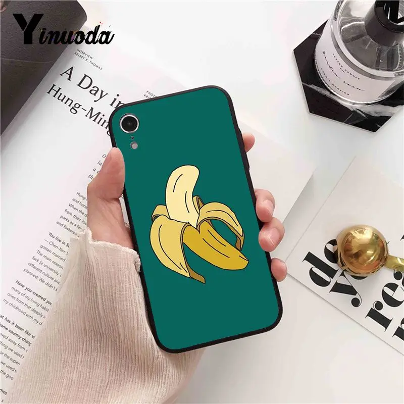 Yinuoda мультфильм милый фрукты желтый банан чехол для телефона iPhone 8 7 6 6S 6Plus X XS MAX 5 5S