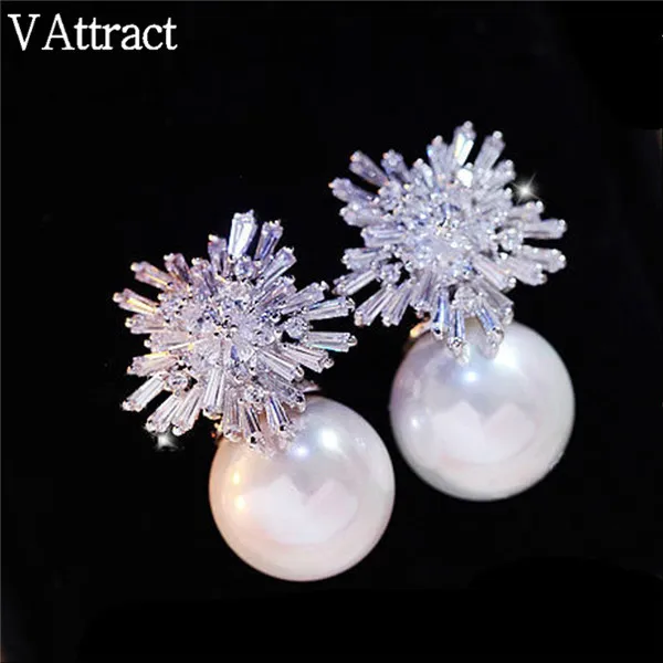 Серьги-гвоздики с кристаллами в виде снежинок | Украшения и аксессуары