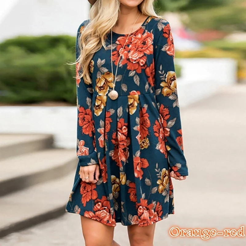 Женское платье с цветочным принтом Boho style разноцветное элегантное мини-платье