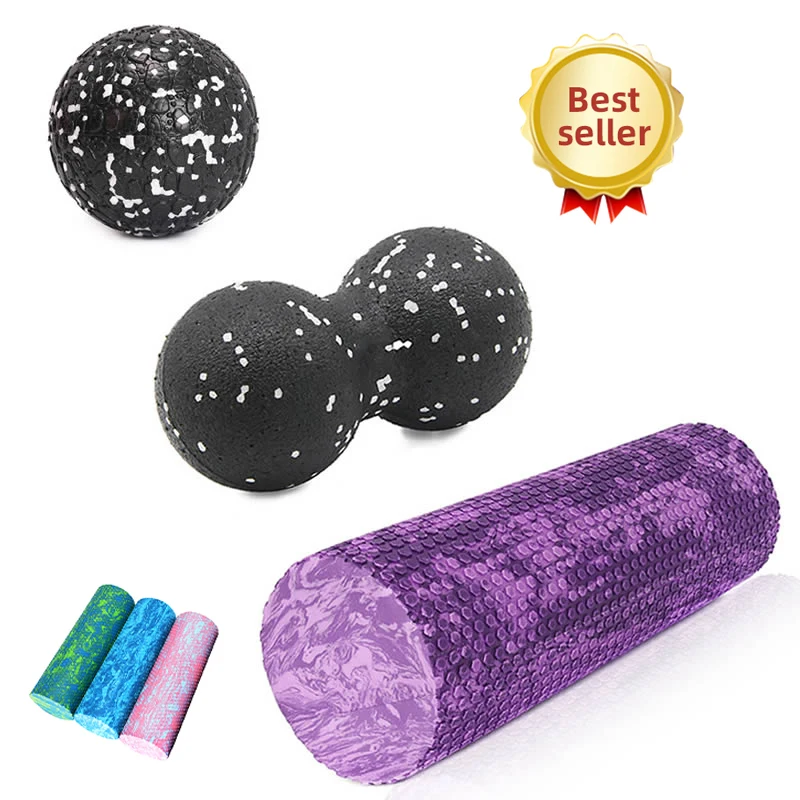 

Gym Fitness Yoga Foam Roller Peanut Ball Set Pilates Block Peanut Massage Roller Ball For Therapy Relax Exercise Relieve Stress