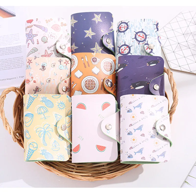 

Fashion Women Men Cute Leather Credit Card Holder Purse Women Men Passport Card ID Business Bus Card Wallet Bag Travel Wallet