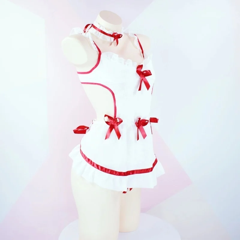 Японское Kawaii Милое сексуальное женское белье одежда горничной с бантом сексуальный костюм горничной медсестры сексуальный костюм на Хэллоуин для женщин костюм медсестры