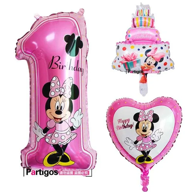 3pcs pink balloon 112 см Микки Минни Маус мультяшный воздушный шар из фольги на день рождения шар на день рождения украшения для вечеринки Подарки для детей - Цвет: 3pcs pink balloon