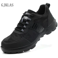 breathable mens safety shoes with steel toe cap industry work boots men indestructible shoes puncture proof working sneakers