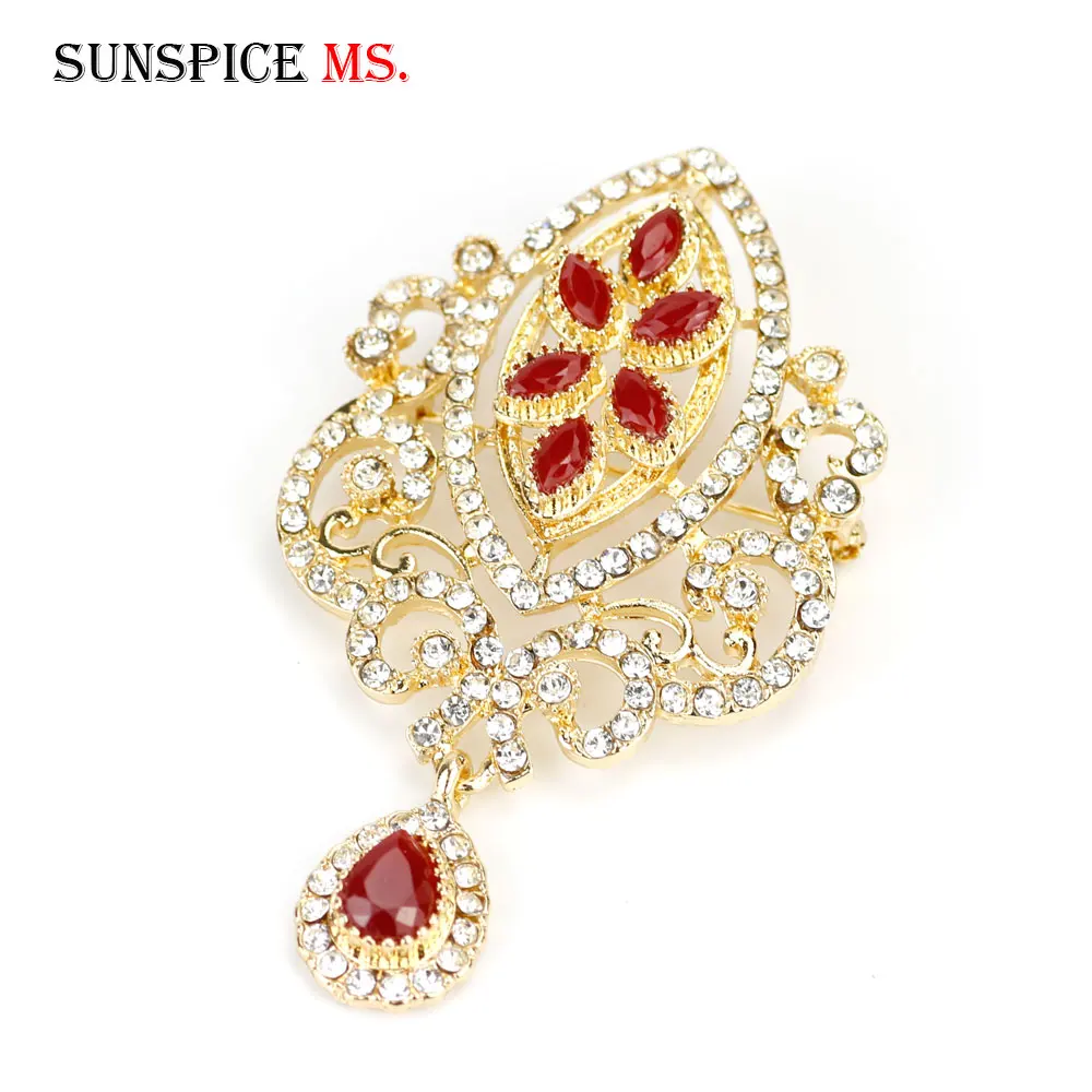 SUNSPICEMS турецкий Серый Кристалл Брошь булавка для женщин рельефная голова Стразы