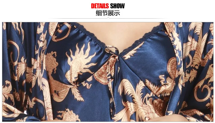 

Sexy Women Rayon Kimono Bathrobe Black Bride Bridesmaid Wedding Robe Set Dragon Pattern Sleepwear Casual Home Clothes Nightwear