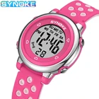 Детские цифровые часы SYNOKE, водонепроницаемые светодиодные светящиеся электронные часы с маленьким циферблатом и будильником, детские спортивные наручные часы для мальчиков и девочек