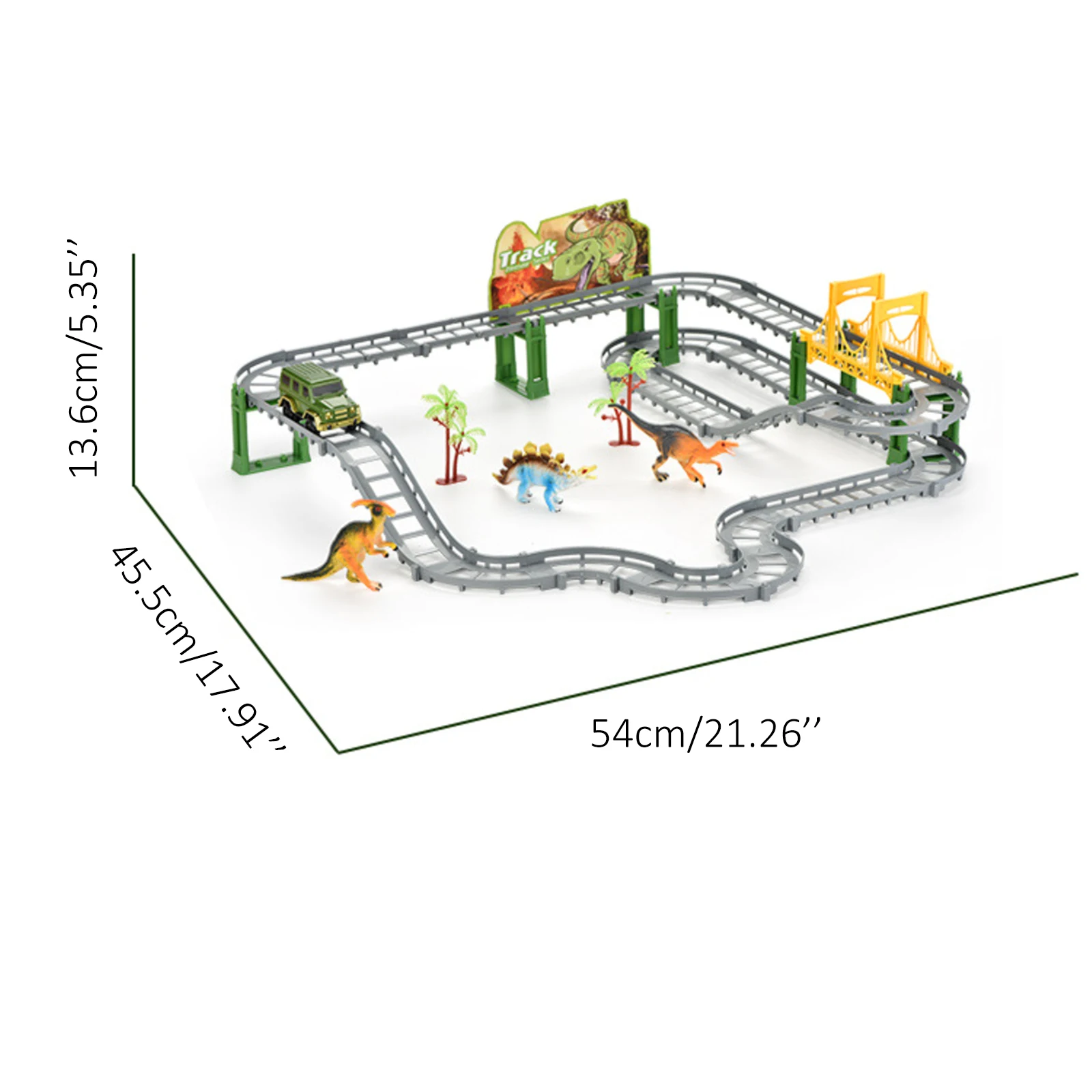 

Kids DIY Assemble Dinosaur Race Track Set Magical Flexible Racing Train Electric RC Car Dinosaur Model Toy Education Toy Gift