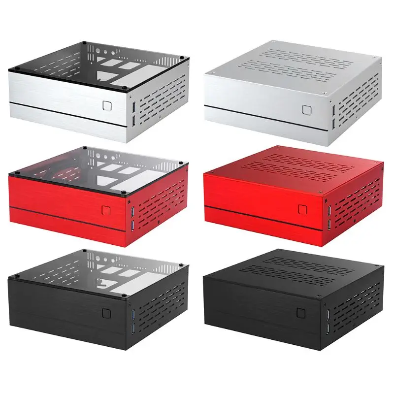 B01 Mini ITX чехол для компьютера корпус алюминиевый/стеклянный портфеля настольного