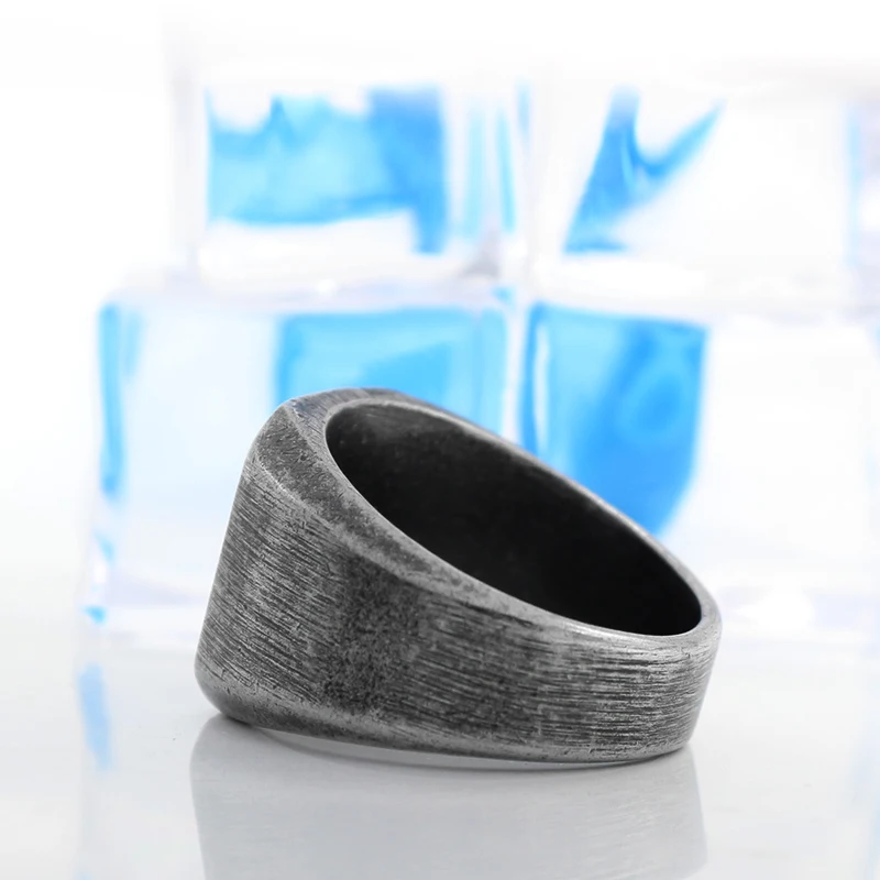 Мужское кольцо с печатью из нержавеющей стали 316l однотонное простое байкерское