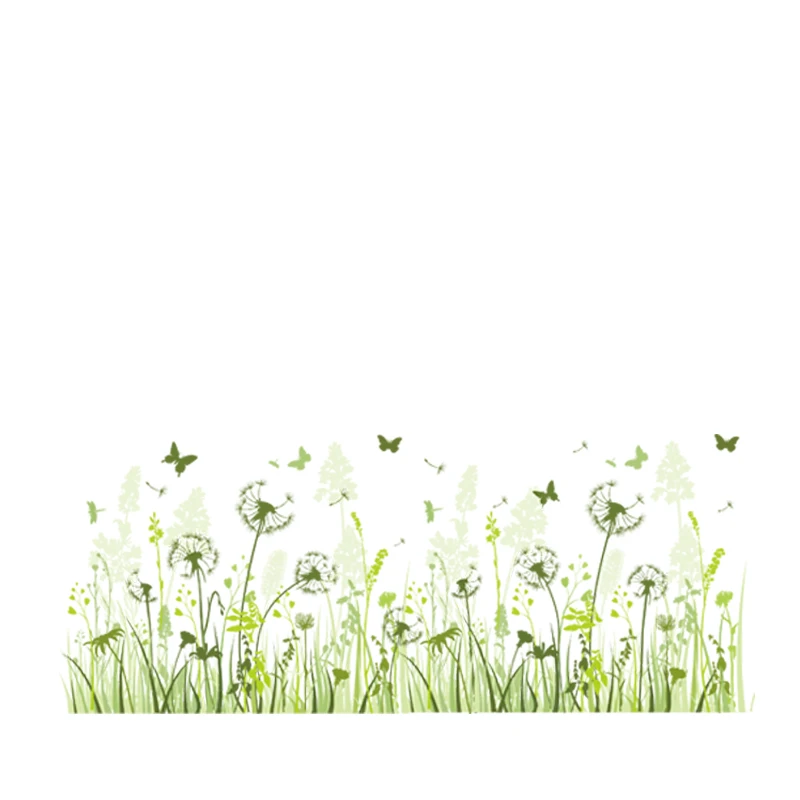 [SHIJUEHEZI] Dandelion Baseboard Sticker PVC Material DIY Flower Mural Decals for Kids Rooms Baby Bedroom Decoration | Дом и сад