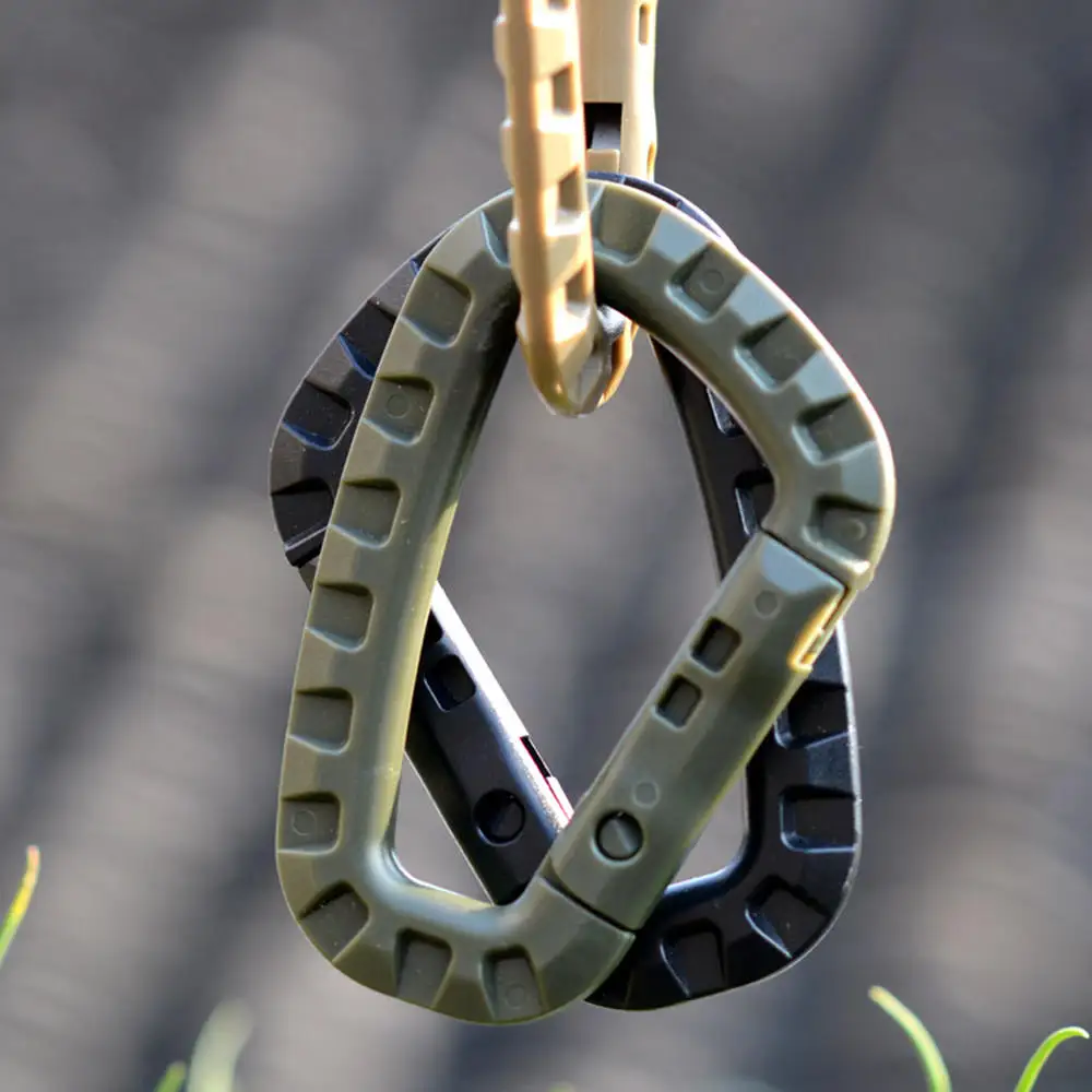 

6pcs Plastic Snap Clip Carabiner D-type Mountaineering Buckle Hanging Tool