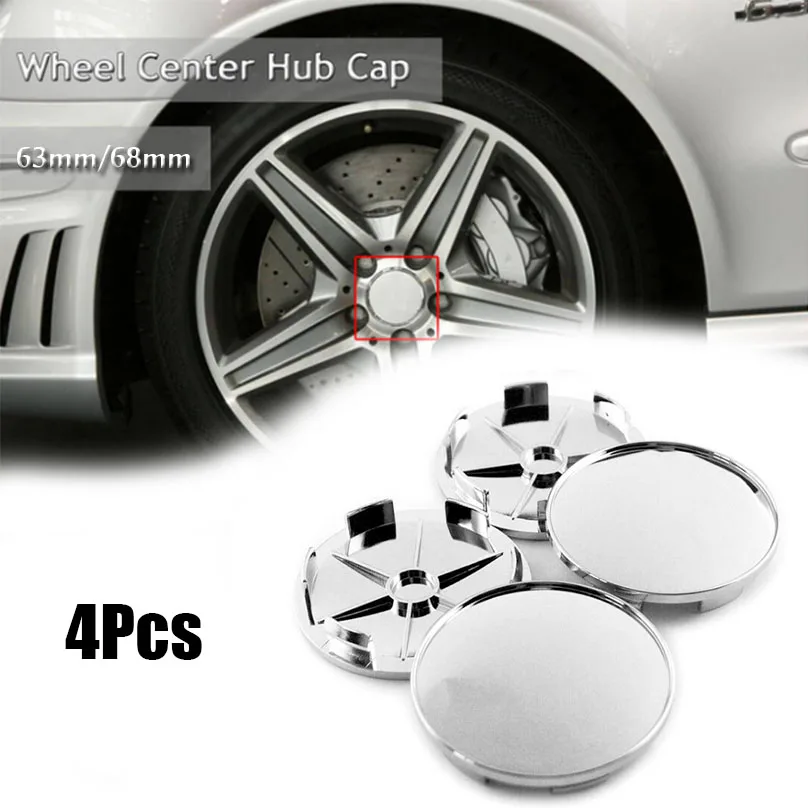 4x серебряное покрытие из АБС пластика декоративное Центральная втулка колеса
