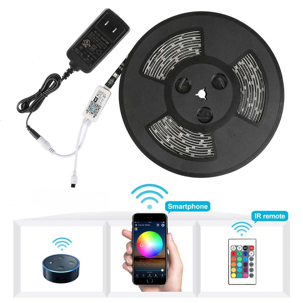 Светодиодная ленсветильник RGB с дистанционным управлением по Wi Fi 5/10 м 5050 полный
