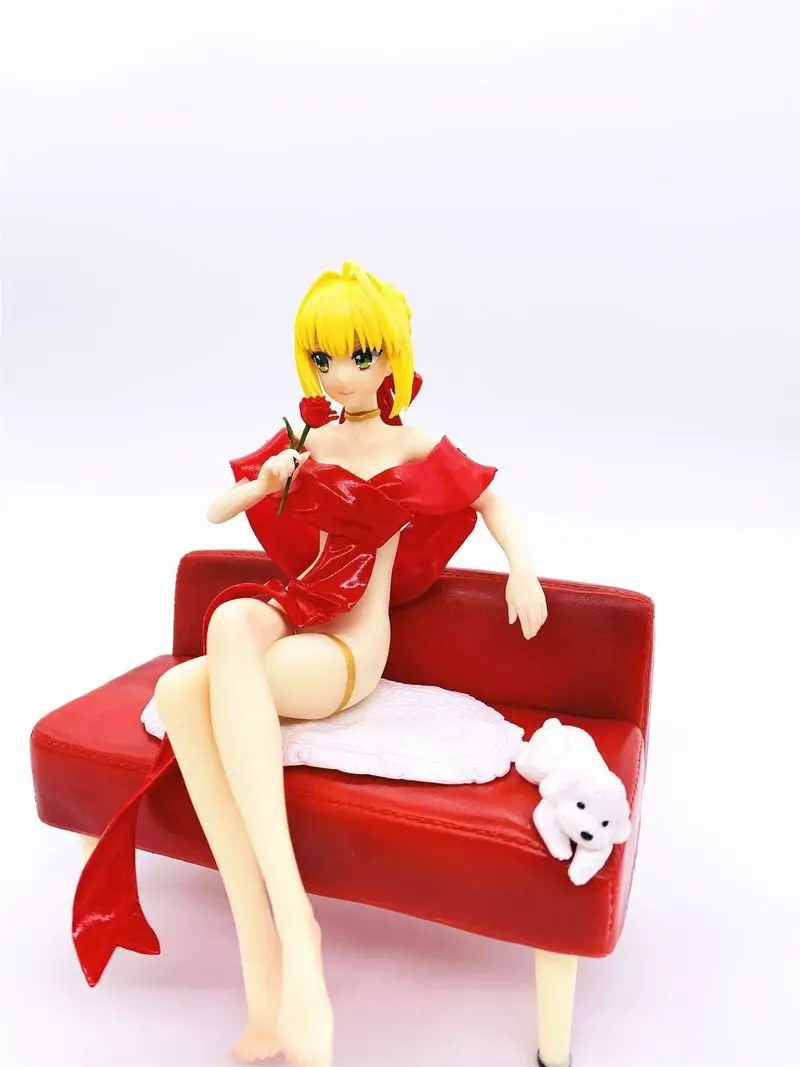 Fate/халат EXTRA Stay Night fate Grand Order Saber Lily Нерон Клавдий красное платье Ver. ПВХ фигурка сидя на диване игрушки