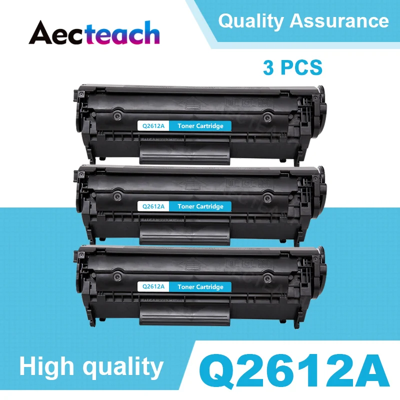 Aecteach 3 шт. Q2612A q2612 12a 2612 тонер-картридж hp 2612a для LaserJet 1010 1012 1015 1020 3015 3020 3030 3050 1018 1022N |