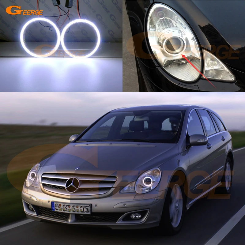 Ультраяркие светодиодные кольца halo eyes COB для Mercedes Benz R Class W251 R320 R350 R500 R63 AMG 2006 2007 2008