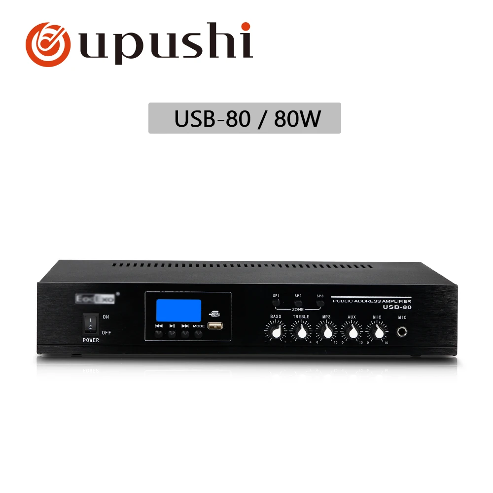 USB-8080W Ресторан фоновой музыки Системы Мощность усилитель с динамики посылка Поддержка FM и микрофон Вход - Цвет: USB-8080W