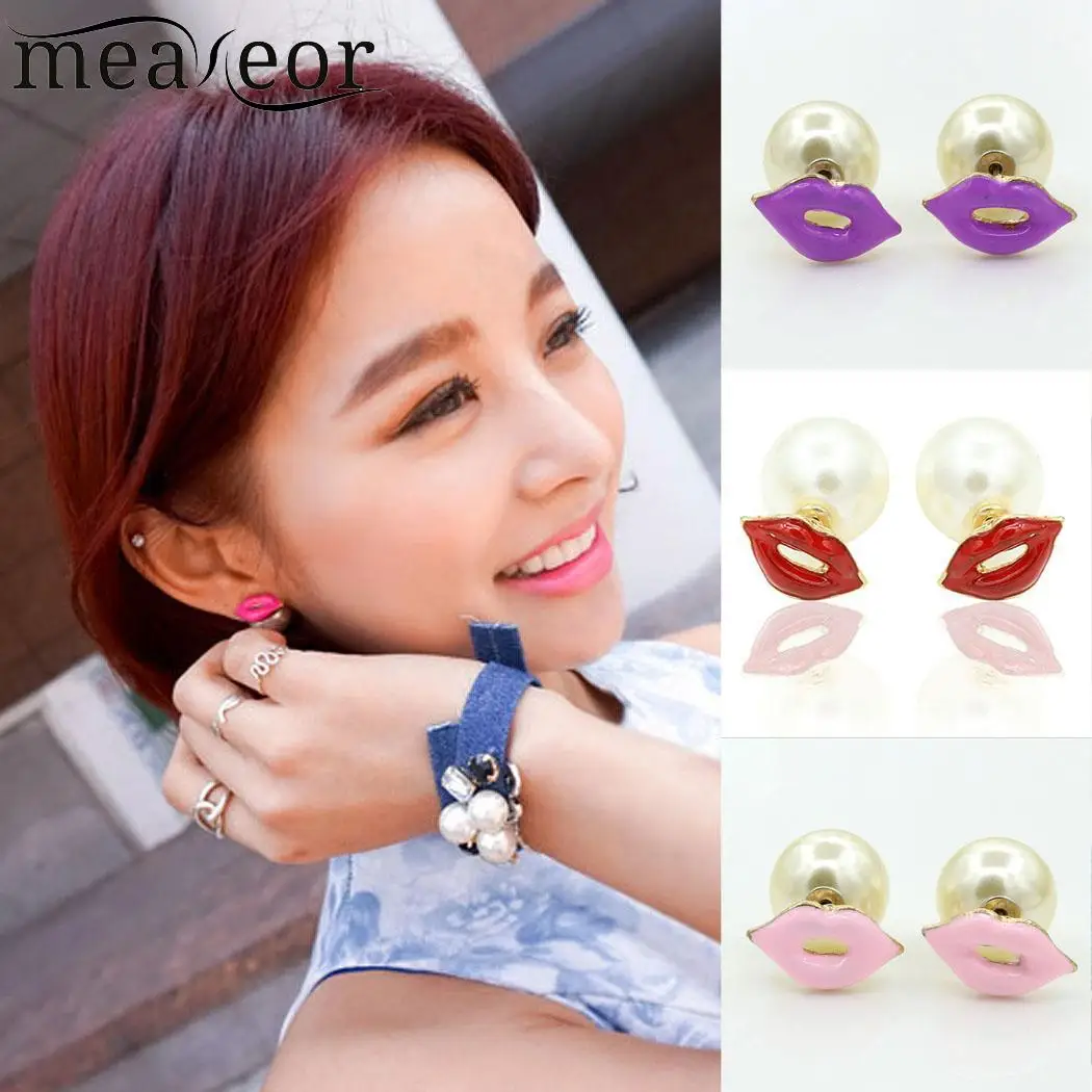 Женские Модные Элегантные повседневные серьги-гвоздики с имитацией губ 1 3 см/0 5