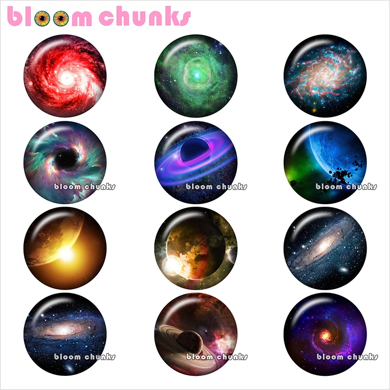

Plant Earth Universe Starry Sky Round photo glass cabochon demo flat back Making findings 12mm/18mm/20mm/25mm B3337