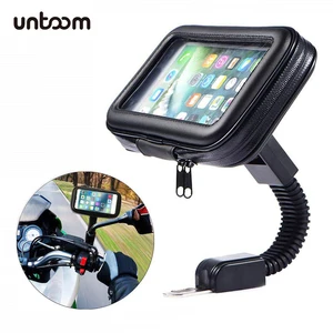 motorcycle telephone holder support moto bicycle rear view mirror stand mount waterproof scooter motorbike phone bag for samsung free global shipping