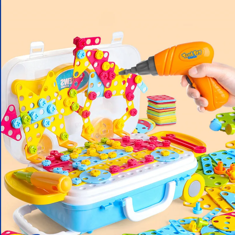 

Сверлильный винт 3D креативные головоломки игрушки для детей Строительные кирпичи игрушки для детей DIY электрическая дрель набор для мальчи...