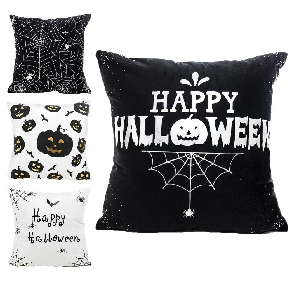 Хэллоуин паутина Тыква Печать Бросок Подушка Чехол диван - Цена: 137,73 руб.
