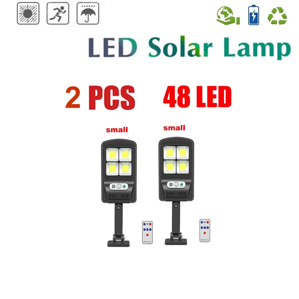 

2 pcs tabular oblong 48 LED Solar Lamp Outdoor Recharged Motion Sensor led Waterproof Solar Light Garden Street Wall Spotlight r