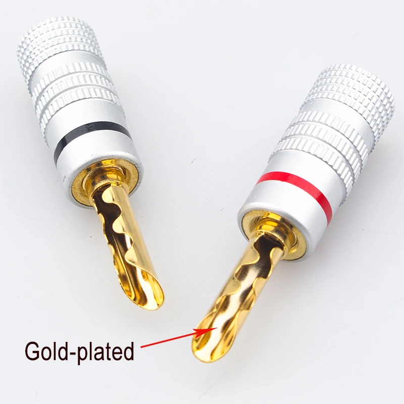 20 штук/50 шт./100 шт 5 мм пайку бесплатно позолоченная вилка типа банан Акустический