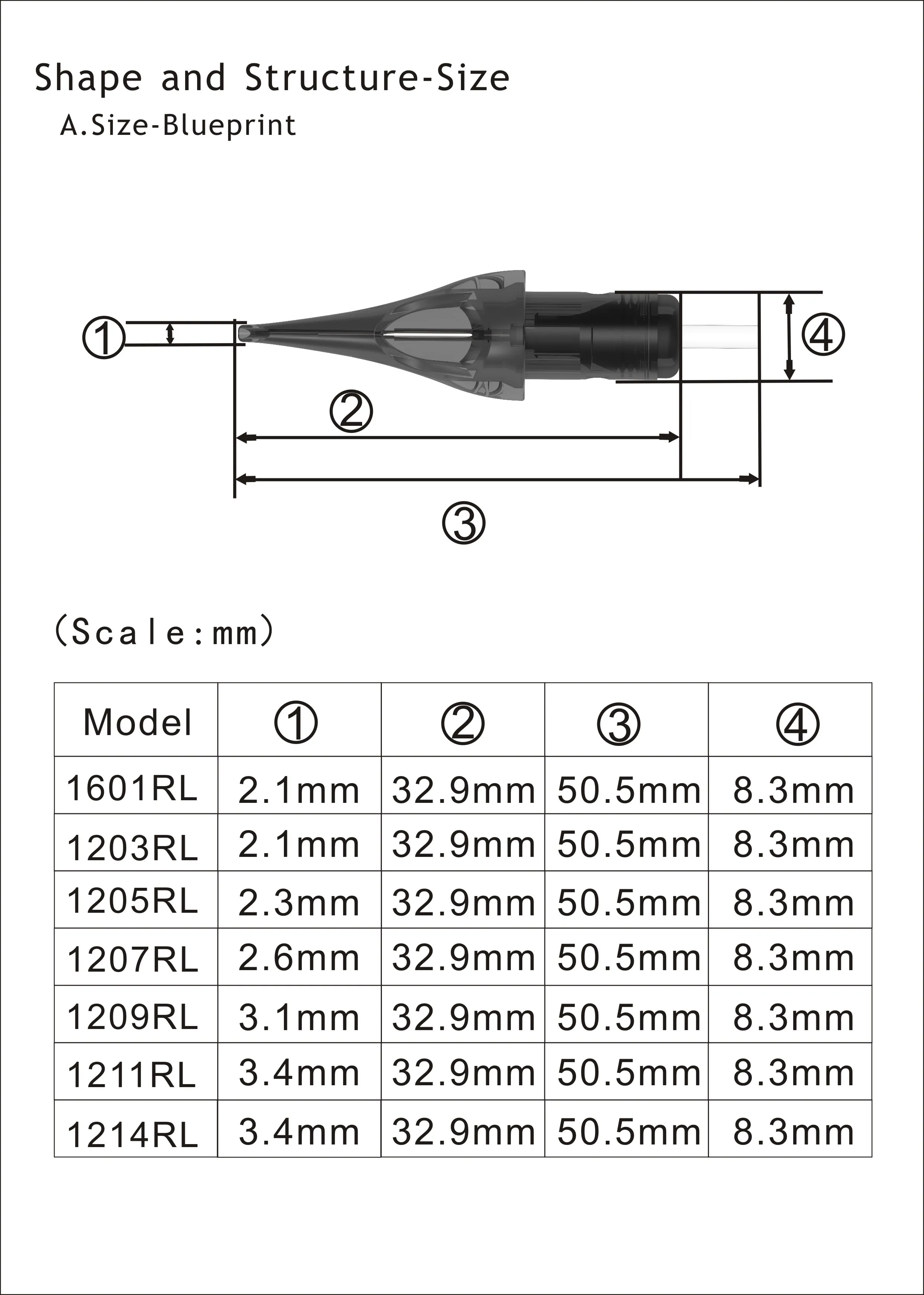 Иглы для татуировки DIRK, круглый вкладыш#12(игла 0,35 мм) RC03RL RC05RLRC07RL RC09RL RC11RL RC14RL 20 шт./лот