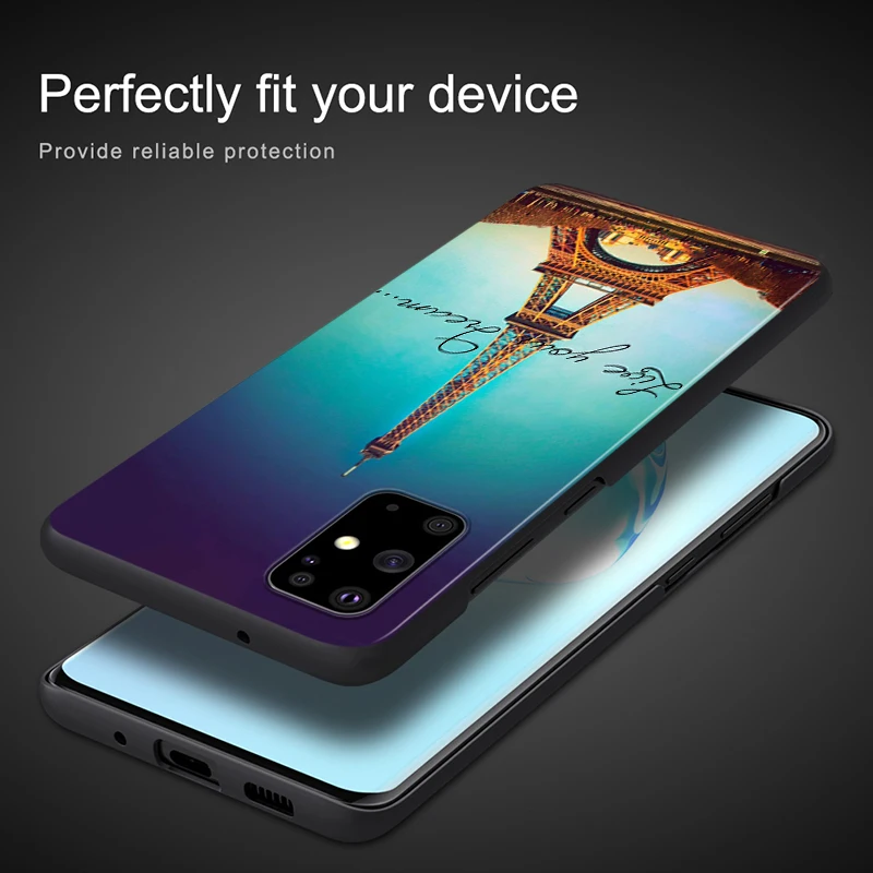 Beautiful Eiffel tower for Samsung Note 20 10 9 8 Ultra Plus A91 A81 A71 A51 A42 A41 A31 A21 A12 A11 A01 Black Phone Case