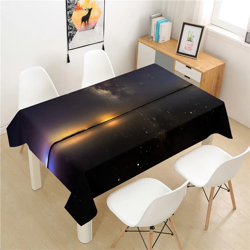 

Moonlit Night Tablecloth polyester Hotel Picnic Table Rectangular Table Covers Home Dining Tea Table Decoration