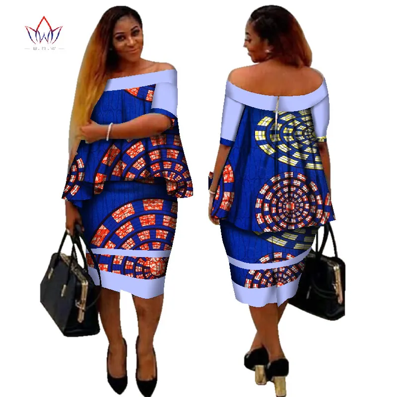 13 Африканский dashiki печати Женская одежда Двойка Топы корректирующие и Для тела кукурузы юбка Дизайн Мода г. плюс Размеры bintarealwax WY2890 - Цвет: 13