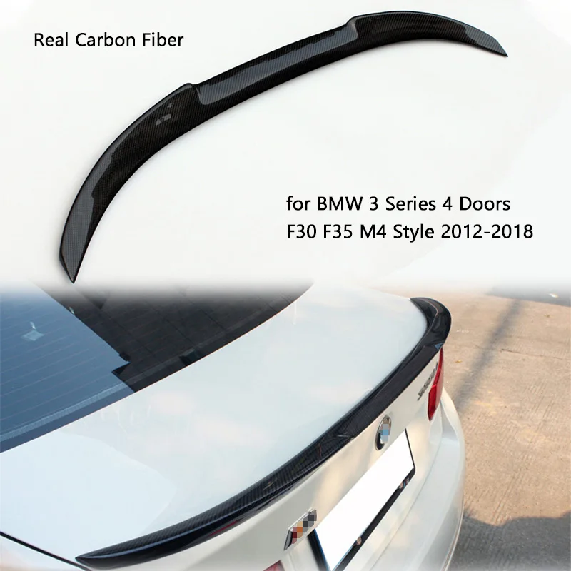 

Car Rear Spoiler Wing Real Carbon Fiber Rear Truck Lip for BMW 3 Series 4 Doors F30 F35 M4 Style 2012-2018 Auto Tail Spoiler