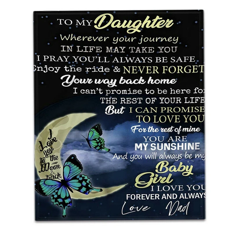 

Плюшевое одеяло с надписью для моей дочери, подарки, персонализированное домашнее плюшевое одеяло