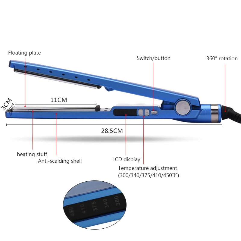Профессиональный Выпрямитель для волос плойка 1/4 нано титановый выпрямитель 430F