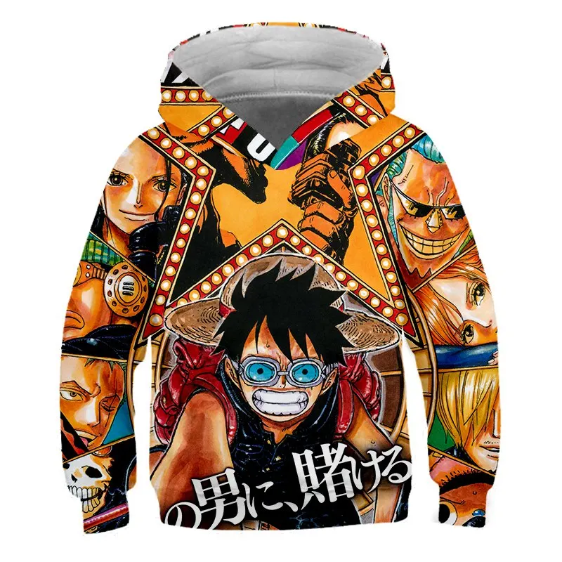 

Anime One Piece Hoodies 3D Print Pullover Sweatshirt Monkey Luffy Autumn and winter polyester Tracksuit Outfit Casual Outerwear