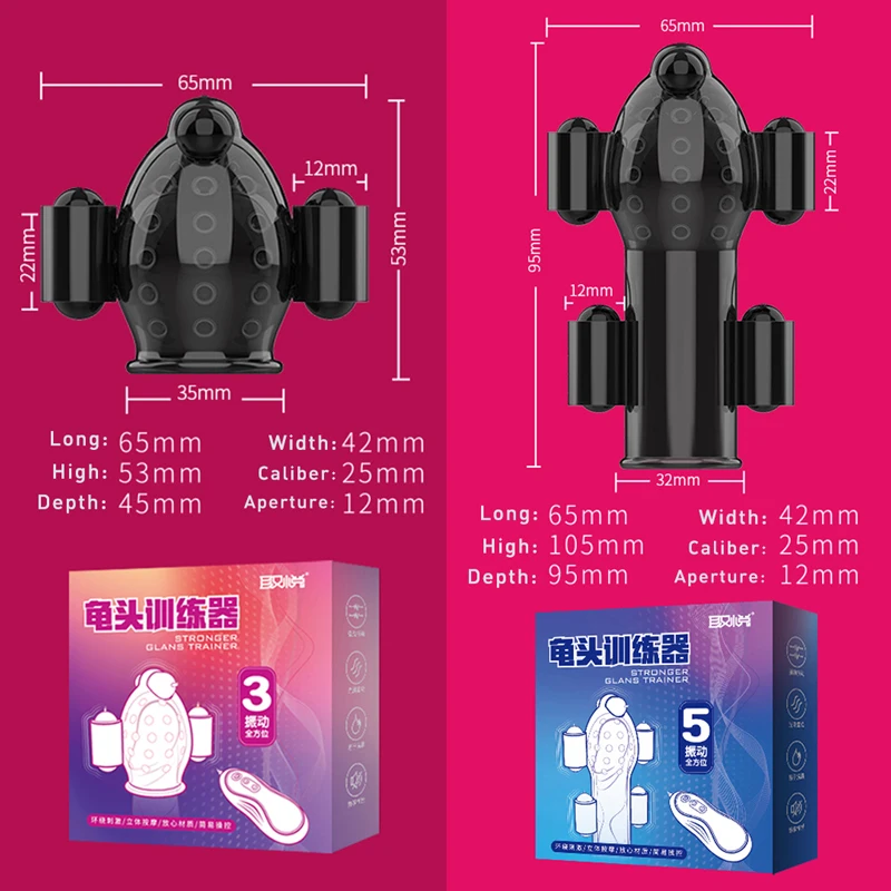 Секс игрушки для мужчин FAAK массажер пениса с 2 шапками Мужской мастурбатор