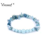 women men bracelets natural stone bracelets men aquamarines stretch chip beads bracelets for women men handmade jewelry